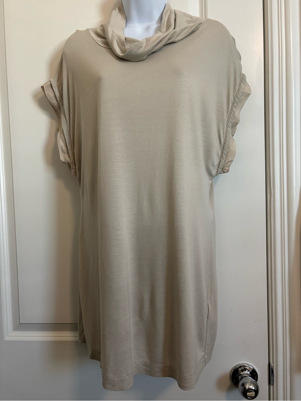 Escada Light Taupe Cowl Neck Tunic Women's Top